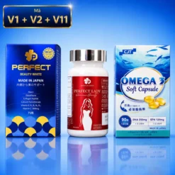 [Mã V1 + V2 + V11] Combo Perfect Lady, Perfect Beauty White & Omega 3 Nhật Bản (3 Hộp)
